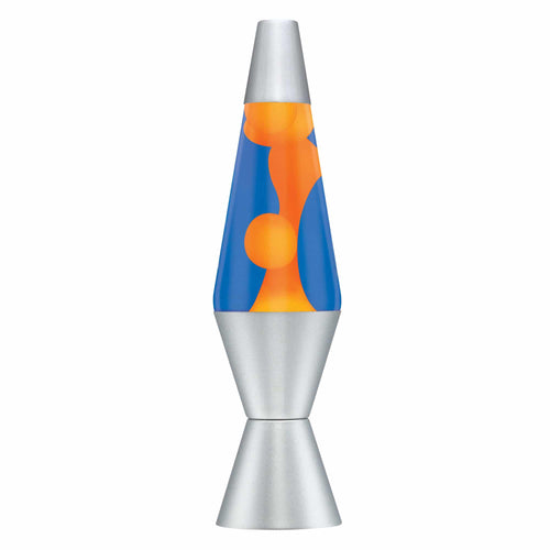 14.5" LAVA� Lamp - orange wax, blue liquid, silver base and cap