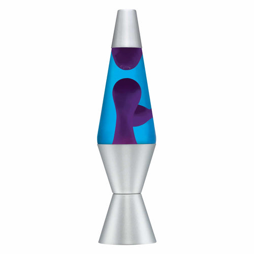14.5" LAVA� Lamp - purple wax, blue liquid, silver base and cap