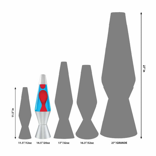 14.5" LAVA� Lamp - Red/Blue/Silver Size Comparison