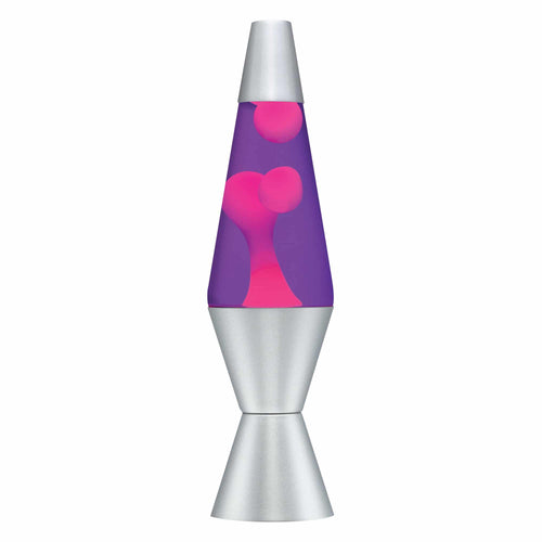 14.5" LAVA� Lamp - pink wax, purple liquid, silver base and cap