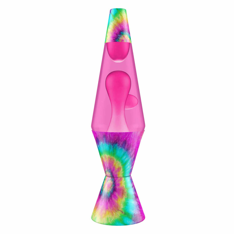 14.5" LAVA LAMP - TIE DYE PINK SPIRAL Set